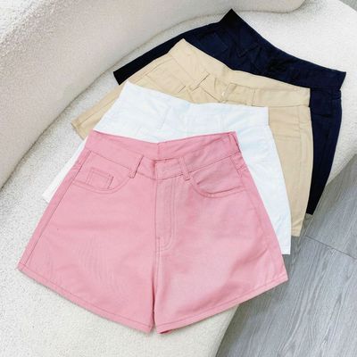 Quần Đùi Kaki Bigsize Nữ Lưng Cao Ống Rộng Cá Tính Cho Nàng Chubby 50-95kg Q531