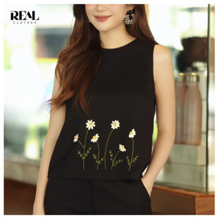  Áo sát nách linen pha lụa thêu tay REAL CLOTHES  tổng hợp màu  cao cấp trẻ trung 