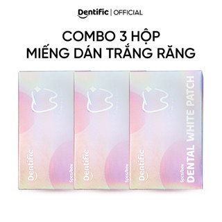 Combo 3 hộp miếng dán trắng răng Dentific hỗ trợ làm sáng răng, sạch mảng bám, an toàn, tiện lợi (5 miếng/hộp)