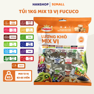   MỚI  Túi 1KG Lương Khô Mini Mix 13 Vị Fucuco Thơm Ngon Bổ Sung Năng Lượng Tiện Lợi Thay Thế Bữa Ăn 