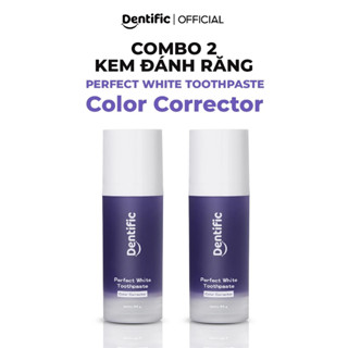 Combo 2 Kem đánh răng màu tím Dentific Perfect White hỗ trợ cân bằng màu răng, sáng tự nhiên, lọ 65g