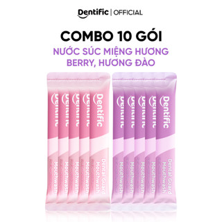 Combo 10 gói nước súc miệng hương đào mọng Dentific Peach Bad Breath Mouthspray 130ml