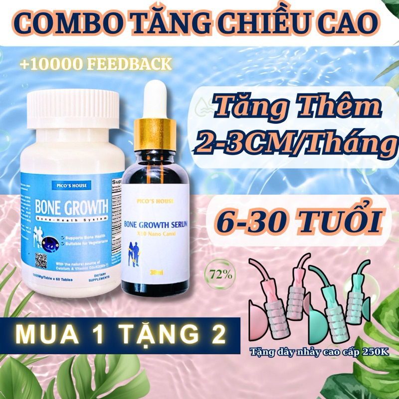 [Mua 4 tặng 4]Combo Hỗ Trợ Tăng Chiều Cao BONE GROWTH
