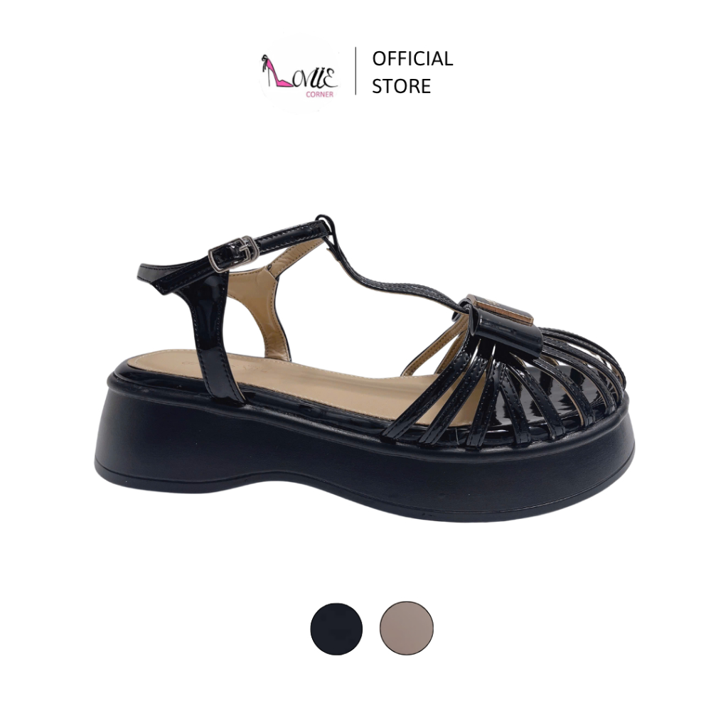 LOVIIECORNER - SANDAL NỮ - GIÀY NỮ XINH ĐẾ BẰNG - SANDAL ĐI HỌC PHỐI QUAI HẬU CÀI MŨI RỌ 5 PHÂN - S2