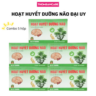 Combo 5 hộp Hoạt huyết dưỡng não, mỗi hộp 100 viên - hỗ trợ tăng cường tuần hoàn não, bổ não từ thảo dược - Thomsoncare