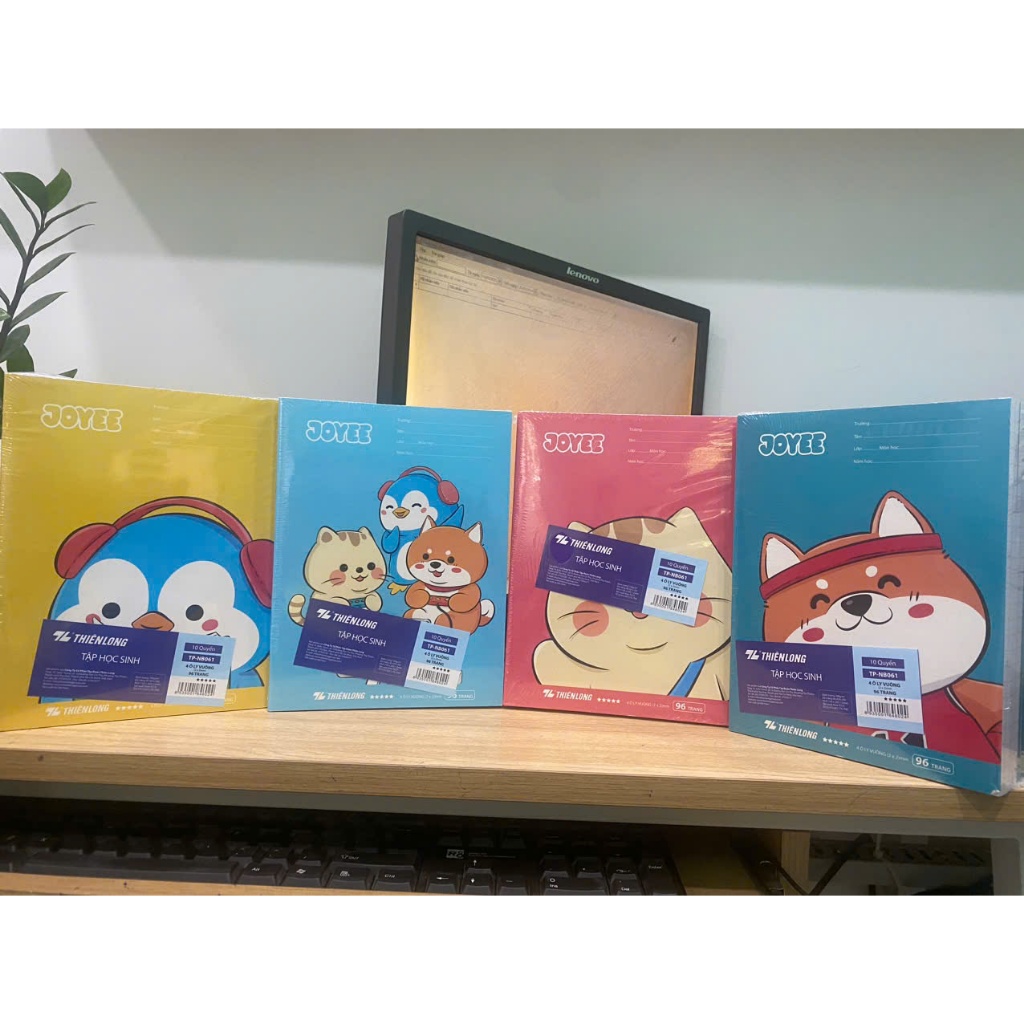 Combo 2 món  10 Bìa Bao Tập Và 10 cuốn Tập học sinh 96 trang 4 ô ly vuông 100 gsm Điểm 10 TP-NB061 (
