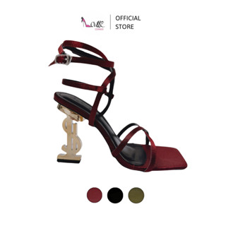 LOVIIECORNER - GIÀY CAO GÓT NỮ MŨI VUÔNG - SANDAL NỮ GÓT CHỮ S - GIÀY QUAI ĐAN CHÉO 9CM -  7CM - GG250441 - GG250725