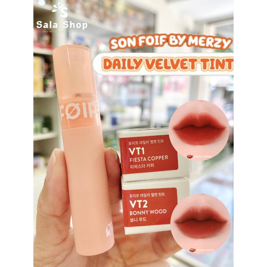 [FOIF by MERZY] Son Kem Lì Thuần Chay, Mịn Mượt Lâu Trôi Hàn Quốc FOIF Daily Velvet Tint 3g