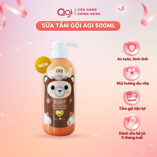 Sữa tắm gội Agi 2 in 1 500ml dịu nhẹ, an toàn cho bé - Hoa Anh Đào [BAO BÌ MỚI]