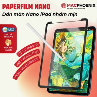   Paperlike NANO nhám mịn  Dán màn hình iPad Công Nghệ Nano tháo rời tăng cường hiển thị viết vẽ như giấy C05 