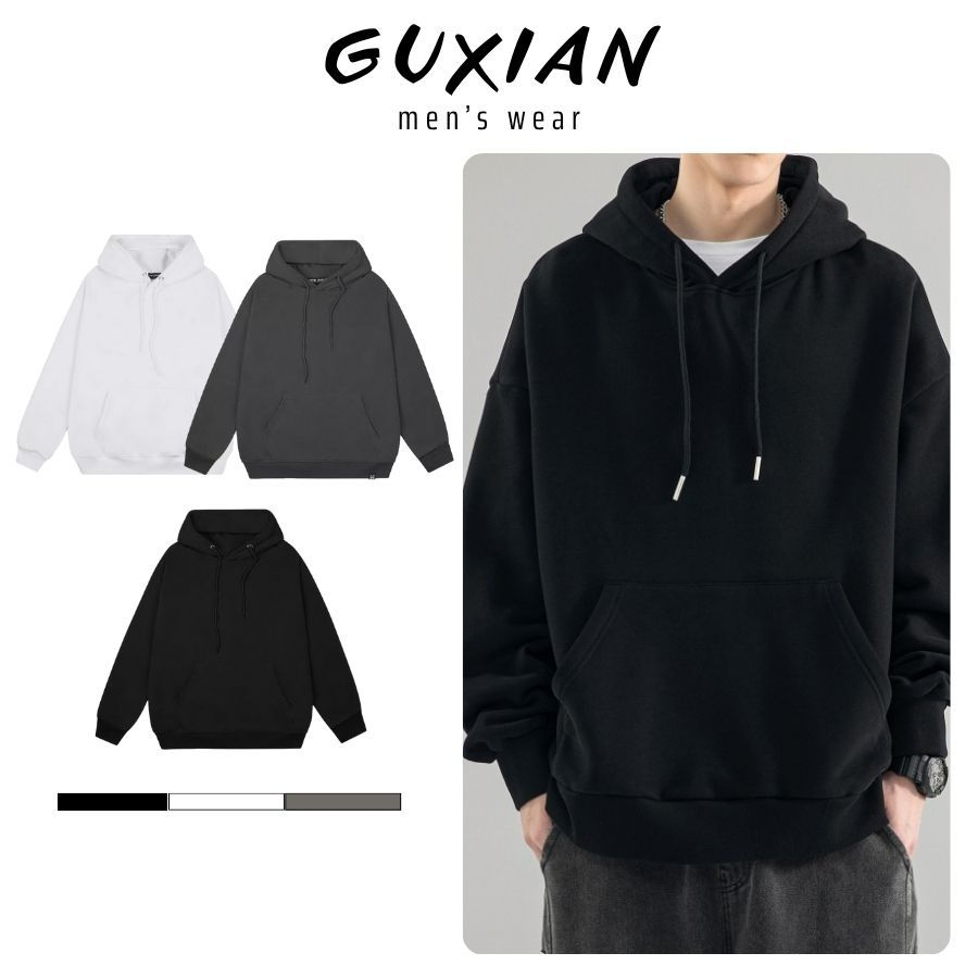Áo hoodie basicb HD5 form rộng nam nữ Unisex phong cách Hàn quốc, áo nỉ hoodie trơn dày dặn