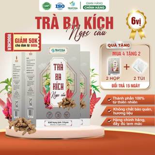 Trà ba kích ngọc cẩu TRATOSA 6 Vị thảo dược, Hộp 60 túi lọc, hòan toàn từ thiên nhiên