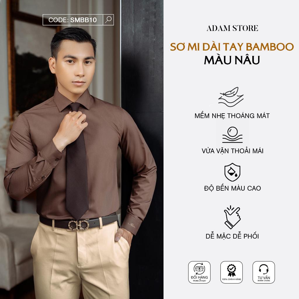 SƠ MI THE TUXEDO ADAM BAMBOO NAM CÔNG SỞ NÂU SMBB10 LỊCH LÃM HIỆN ĐẠI
