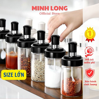 COMBO 6 Lọ đựng gia vị thủy tinh  Hũ đựng gia vị có thìa thông minh
