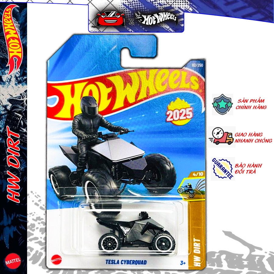 mô hình xe tesla cyberquad, xe hot wheels tỉ lệ 1/64 dòng hw dirt case EF2531