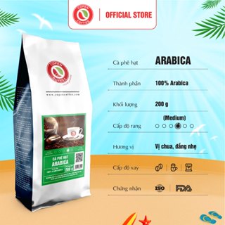  Cà phê hạt Arabica gói 200g  ST  - Rang mộc nguyên chất - Đắng nhẹ chua thanh - Pha máy pha phin - Copen Coffee 