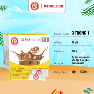  Hộp Cà phê sữa hòa tan 3IN1 Copen Coffee   Hộp 324g  18 gói  - Tinh chất cà phê tự nhiên đậm đà hương cà phê thơm nồng 