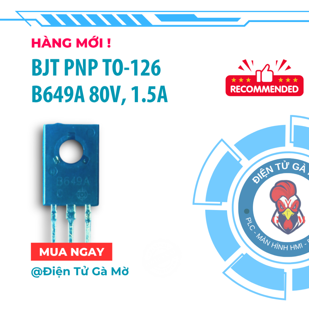 [1 CON] Transistor PNP Công Suất, B649A 80V, 1.5A TO-126 Mới Nhập Khẩu