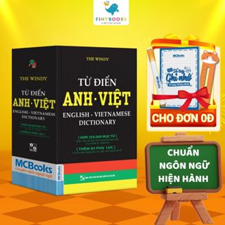 Sách - Từ Điển Anh VIệt Phiên Bản Bìa Đen Màu Trắng - Giải Nghĩa Đầy Đủ Ví Dụ Phong Phú
