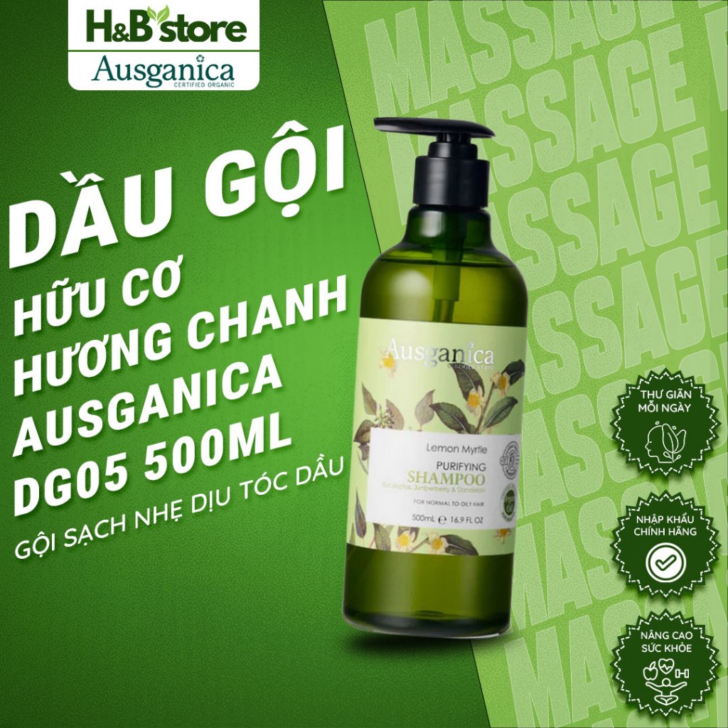 Dầu Gội Hữu Cơ Hương Chanh Ausganica DG05 500ML – Gội Sạch Nhẹ Dịu Tóc Dầu | H&B Store Vietnam