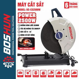 Máy cắt sắt bàn BOSHUN BS-CS2500W, Công suất lớn 2500w, Động cơ dây đồng, Đĩa 355mm - Kèm 1 lưỡi cắt