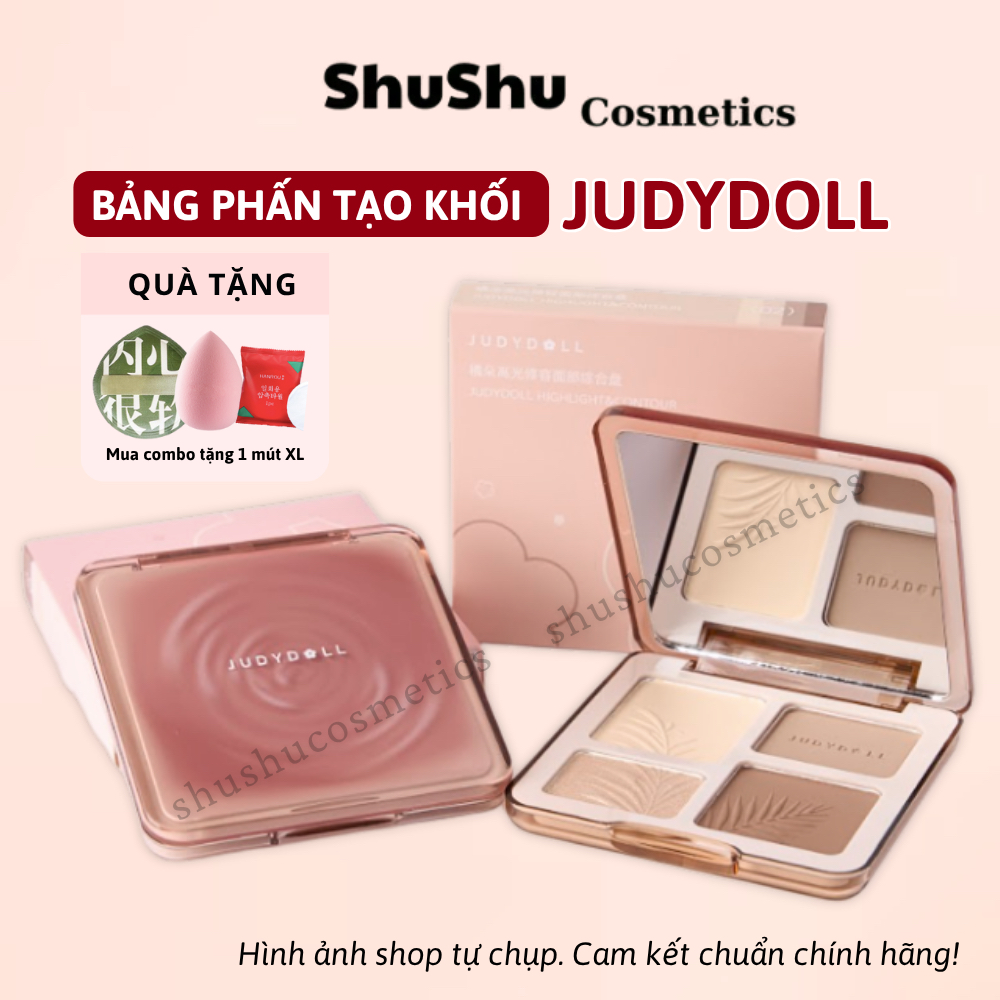 Bảng Phấn Tạo Khối JUDYDOLL Highlight Bắt Sáng Tự Nhiên Lâu Trôi Chống Nước SHUSHU COSMETICS