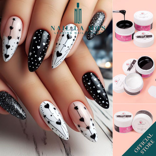  Gel vẽ đen trắng Fengshangmei chính hãng - gel vẽ nổi chất đậm đặc chuyên dụng cho dân làm móng  lẻ hũ  