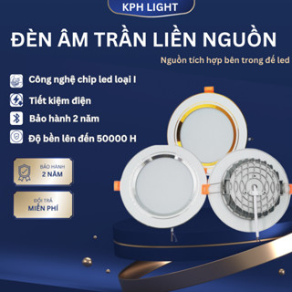 Đèn Âm Trần Downlight (LIỀN NGUỒN)  | 7-9W- Phi 90 | Đèn LED DOB Đế Gang Đúc | 7W - Phi 90 | Ánh Sáng 3 Màu | BH 2 Năm