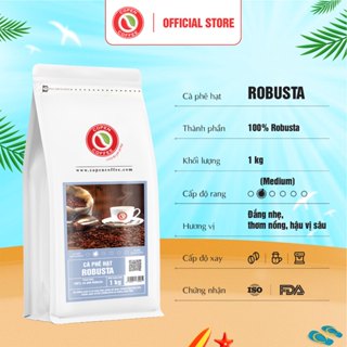  Cà phê hạt Robusta gói 1kg  Q  - Rang mộc nguyên chất - Đắng nhẹ thơm nồng hậu sâu - Pha máy pha phin - Copen Coffee 