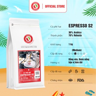  Cà phê hạt Espresso S2 gói 1kg - Rang vừa - Đắng vừa thơm nồng hậu vị sâu - Pha máy pha phin - Copen Coffee 