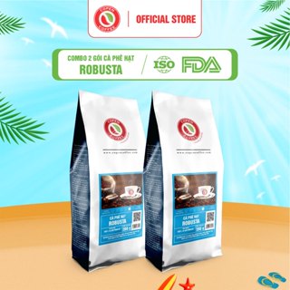  COMBO 2 GÓI Cà phê hạt Robusta nguyên chất rang mộc - Copen Coffee 200G - gu truyền thống pha phin đắng mạnh 