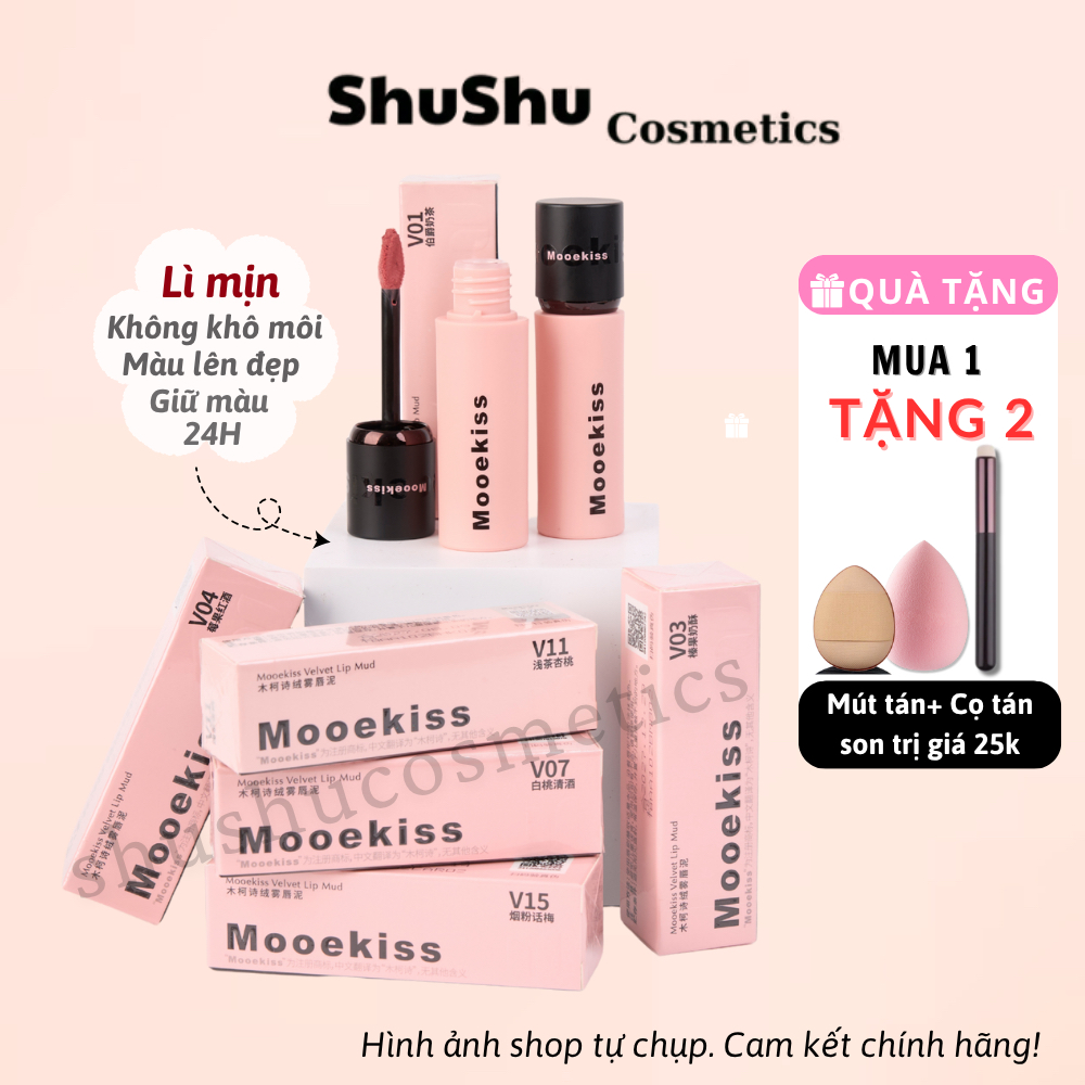 [CHÍNH HÃNG] Son Mooekiss Loại Son Sáng Da Son Tint Lì Bóng Mỏng Nhẹ Dưỡng Ẩm Không Khô Môi SHUSHU COSMETICS