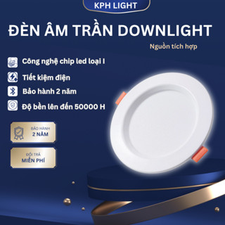 Đèn Led Âm Trần KHÔNG VIỀN ( Nguồn Liền) |   7W-9W-12W Đế nhôm ,  1 Màu 3 Màu | Đèn Downlight | Đèn Mắt trâu  BH 2 Năm