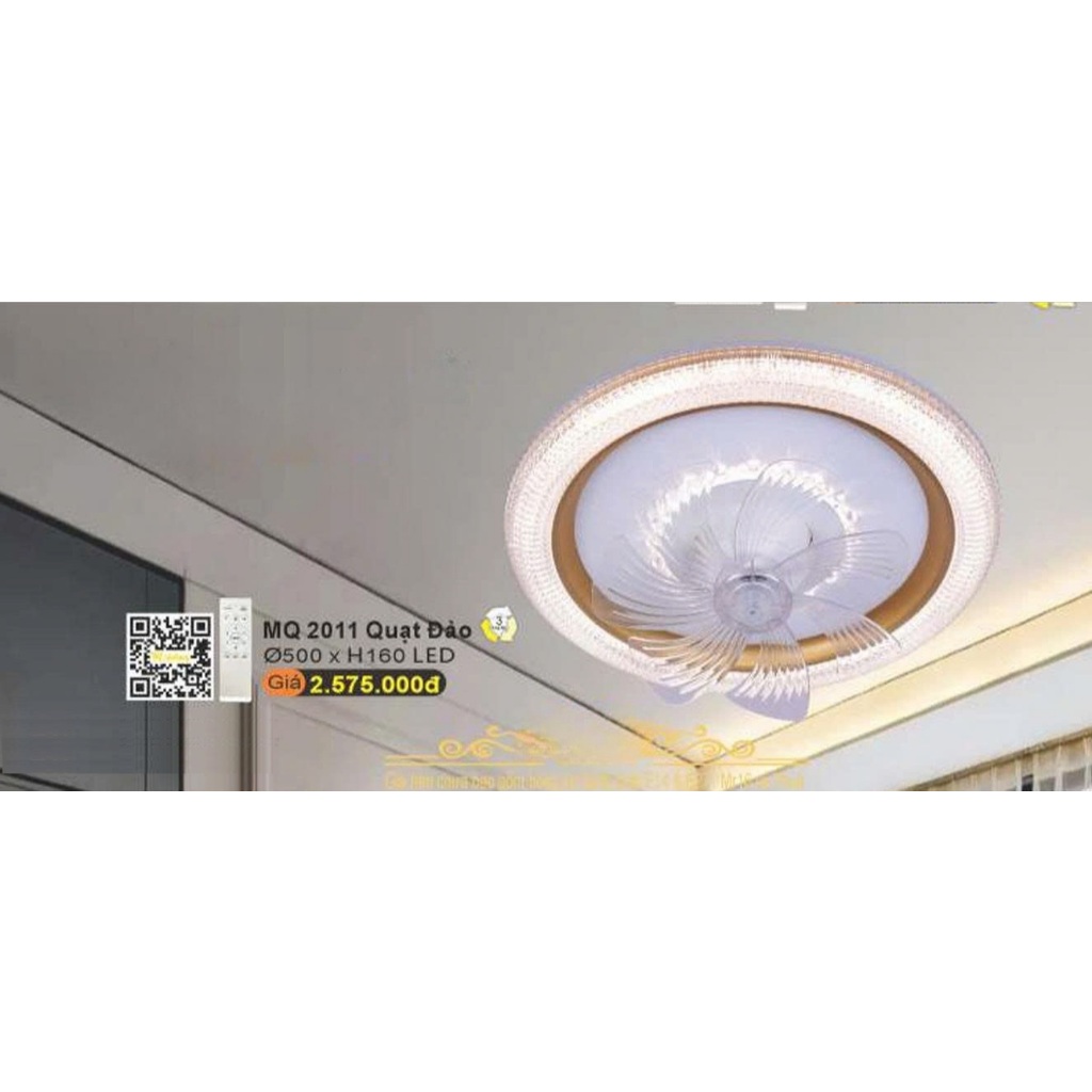 Đèn mâm quạt led cao cấp MQ2011 MQ2012 Ø500 x H150 LED 3 màu