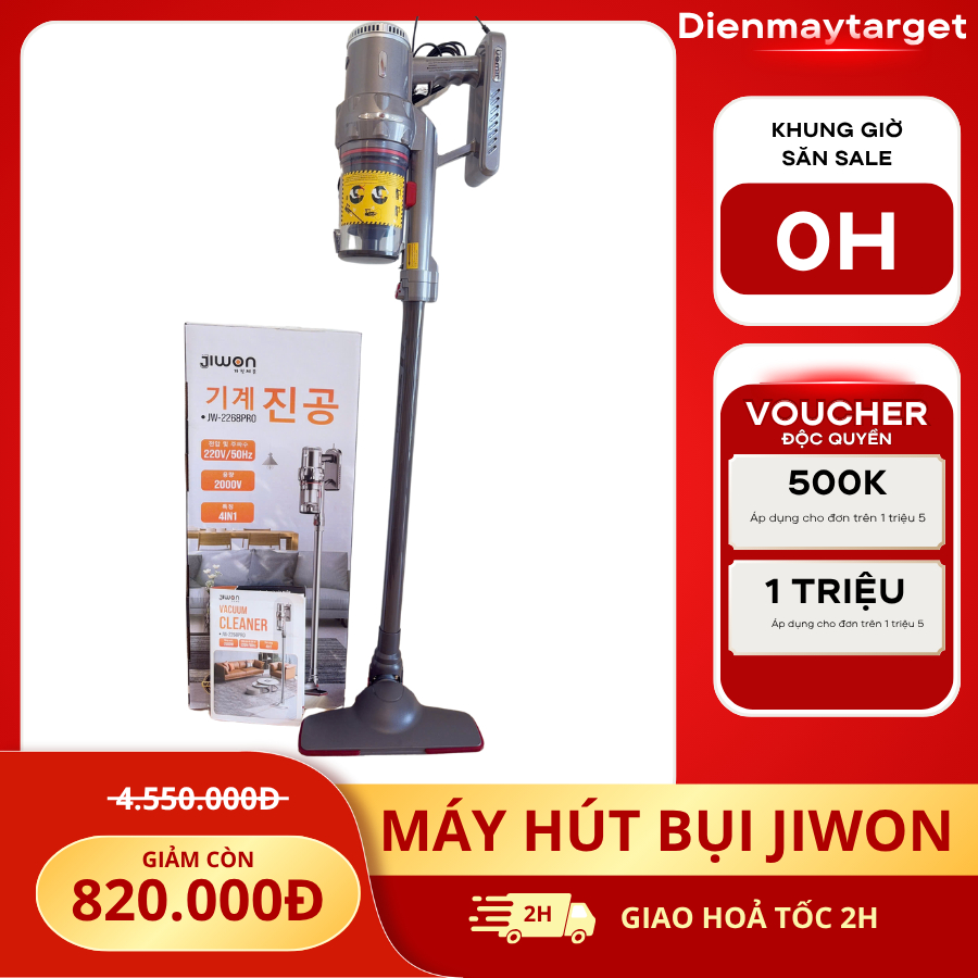 Máy hút bụi có dây JIWON JW2268PRO công suất 2000W, lực hút 15000PA, hút mọi bụi bẩn