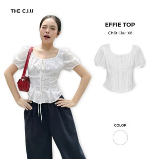 Áo kiểu tay phồng cài nút rút nơ THE C.I.U - Effie Top