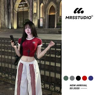 Quần gió ống rộng nữ 5 sọc MRS 2025 nhiều màu, cá tính MRQ149G, quần Culottes