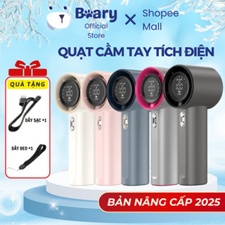 Quạt cầm tay mini tích điện METIS gió mạnh 16000 vòng/phút có dây đeo 4000mAh, màn hình LED hiển thị, type-C