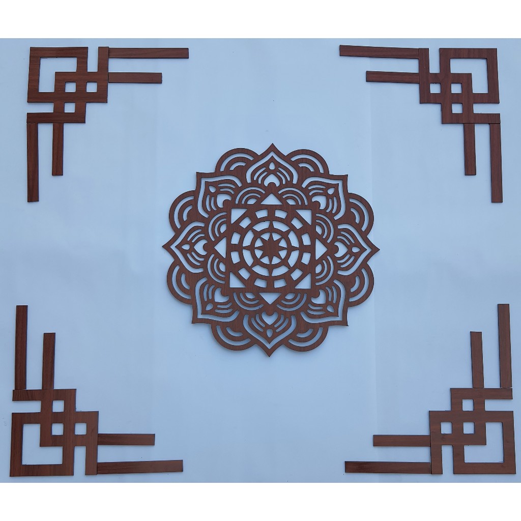 bộ viền chỉ Trang Trí Phía Sau Bàn Thờ Treo Tường, Tủ Thờ Gỗ Đẹp Không có Chất Độc như MDF