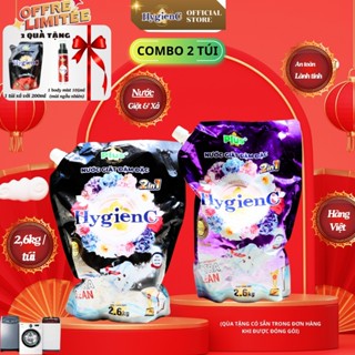 Combo 2 túi nước giặt đậm đặc HygienC Plus+ Khối lượng 2.6Kg - CB2T3