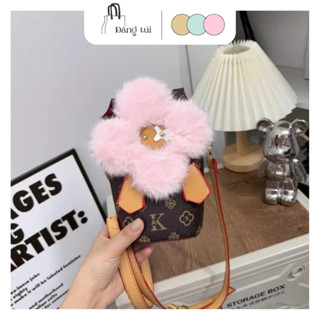 Túi mini đựng điện thoại chất liệu da PU hình bông hoa size 18 tặng dây đeo chéo