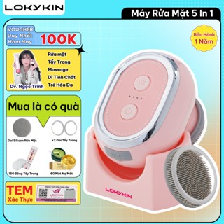 Máy Đẩy Tinh Chất Nâng Cơ 5 trong 1 Lokykin - Kèm Rửa Mặt, Công Nghệ EMS, Trẻ Hóa Da Ánh Sáng Photon, Massage Thư Giãn