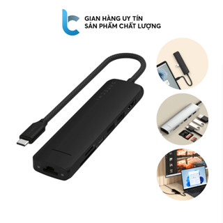 Hub/ Cổng Chuyển USB-C Satechi Slim 7in1 Ethernet, HDMI 4K, USB-C PD 100W, USB-A, SD/Micro ST-P7SK