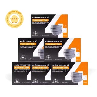  COMBO 6 HỘP KHẨU TRANG THAN HOẠT TÍNH 4 LỚP BẠCH TUYẾT 