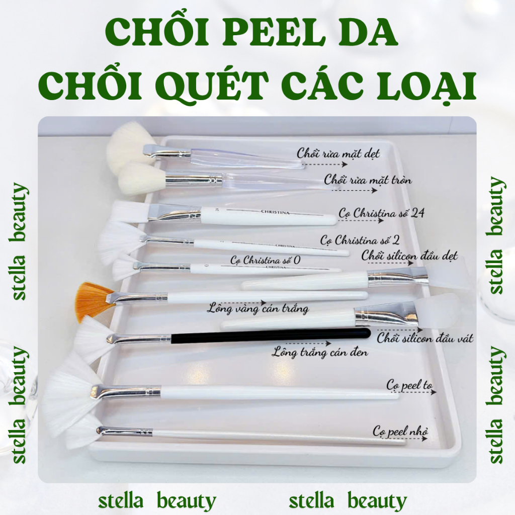 Chổi peel da mặt cao cấp lông sợi đanh cao cấp - STELLA BEAUTY dùng peel da mặt, đắp mask
