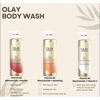 Sữa Tắm OLAY B3+ Siêu Dưỡng Trắng Da, Cấp Ẩm Và Đàn Hồi 500ml (Bản Thái)
