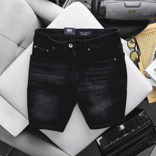 Quần short jean nam đen size đại co giãn Jean Nam big size đến 120kg slim ôm nhẹ