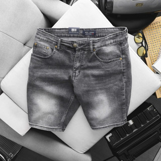 Quần short jean nam bigsize màu đen xám ôm dáng nhẹ co giãn hàng xịn