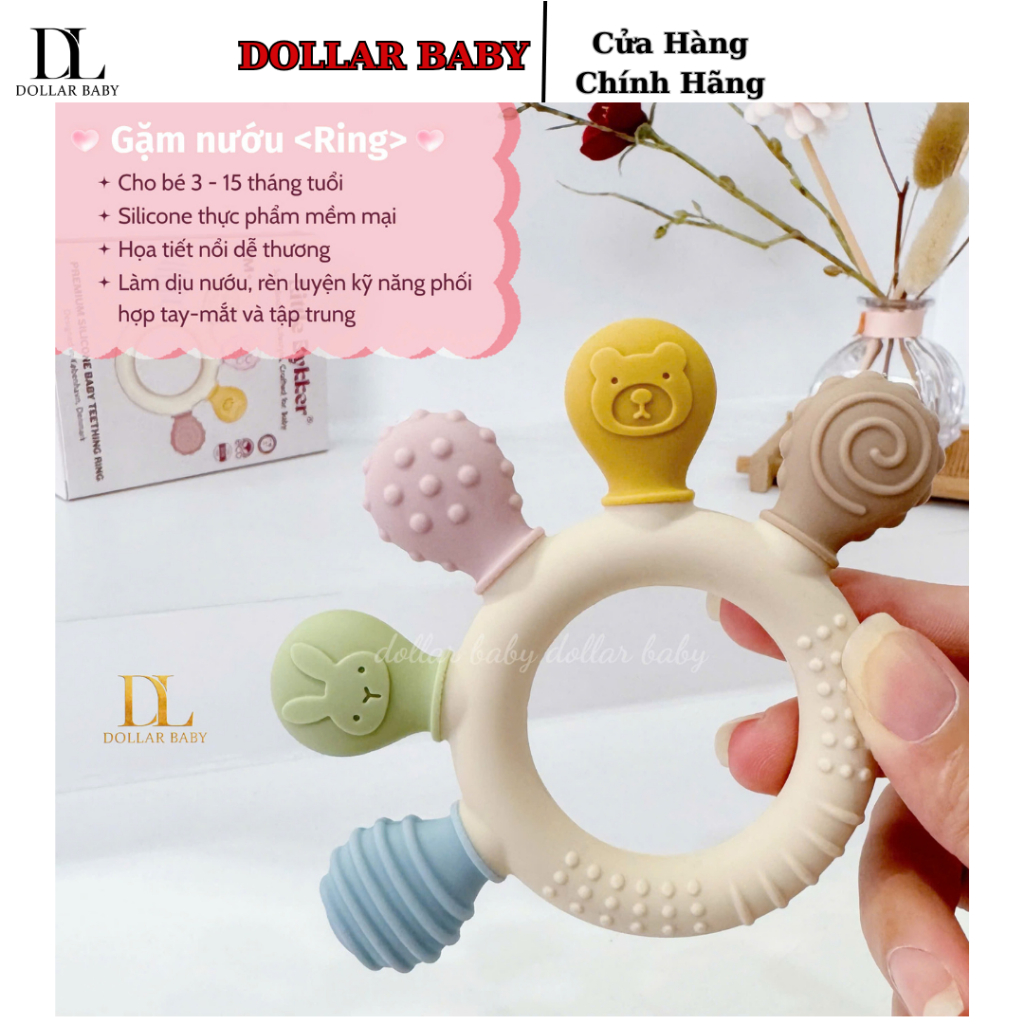 Gặm Nướu Little Bykker Hình Nhẫn - Silicone An Toàn, Giảm Ngứa Nướu Cho Bé - Thương Hiệu Đan Mạch