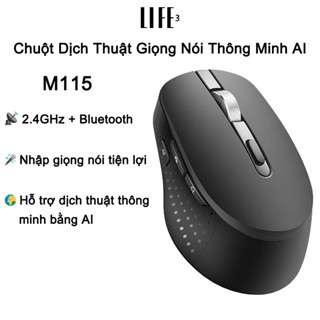 Chuột Không Dây 2.4GHz Và Bluetooth M115 Có Dịch Thuật Giọng Nói Thông Minh AI Có APP